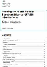 Funding for Foetal Alcohol Spectrum Disorder (FASD) Interventions: Guidance for Applicants